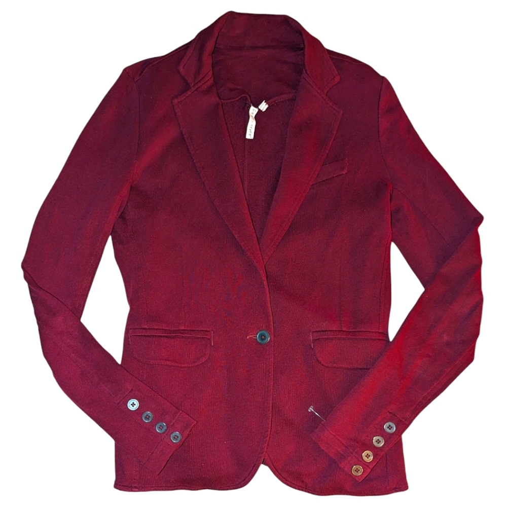 100% Cotton GREY STATE Maroon Burgundy Boleros Aubergine Career Casual Blazer